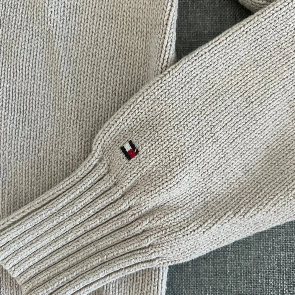 2for$30🏷Tommy Hilfiger Oatmeal Shawl Collar Pullover Knit Sweater - Picture 10 of 12